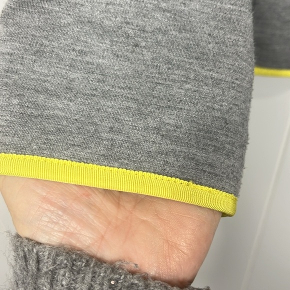 Gap The Academy Blazer 6 Gray/Yellow Double Knit Ponte Ribbon Contrast Stylish - Picture 6 of 12